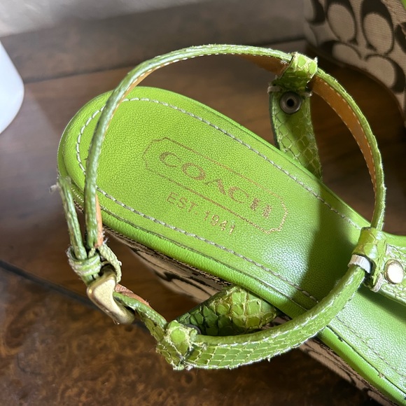 Coach Neon Green Platform Wedge in Size 5.5 - Picture 3 of 14